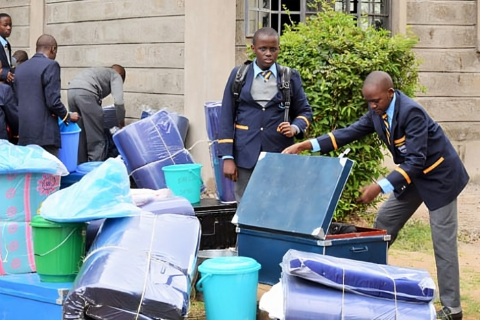 Students being admitted to school