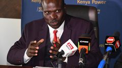 Kenya Power MD & CEO, Dr (Eng) Joseph Siror during a press briefing on February 23, 2024