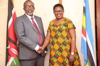 Meru Governor Kawira Mwangaza with Agriculture CS Mithika Linturi in a meeting on December 20, 2022