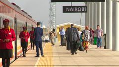Passengers waiting to board the SGR