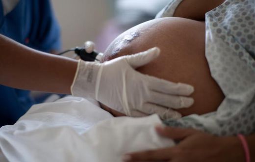 File photo of an expectant woman in hospital