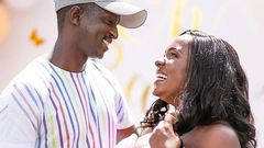 Njugush and his wife during the baby shower