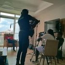Behind the scenes photo of Abel Mutua shooting an episode