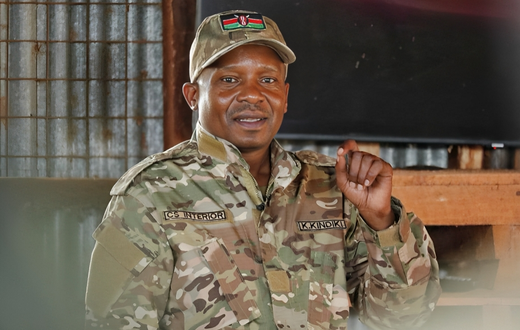 Interior CS Kithure Kindiki during a visit to security camps in Wajir and Mandera Counties