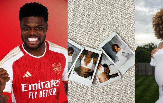 Thomas Partey and girlfriend Janine Jackson are expecting a baby
