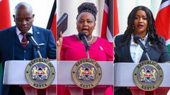 Chief Administrative Secretaries Dennis Itumbi, Millicent Omanga and Cate Waruguru