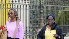 African ladies walking on the street