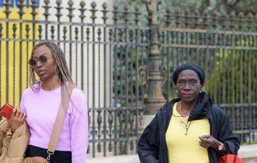African ladies walking on the street