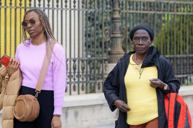 African ladies walking on the street