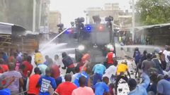 Azimio Protestors engage police officers in Eastleigh, Nairobi on Monday, March 24, 2023