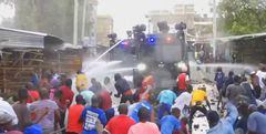 Azimio Protestors engage police officers in Eastleigh, Nairobi on Monday, March 24, 2023