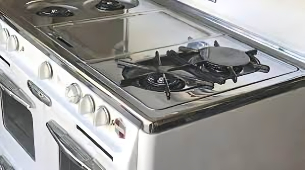 An old gas stove