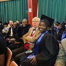 Akothee and her family during her daughter's graduation