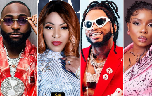 From left: Davido, Viviane Chidid, Diamond Platnumz and Yemi Alade