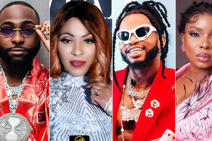 From left: Davido, Viviane Chidid, Diamond Platnumz and Yemi Alade