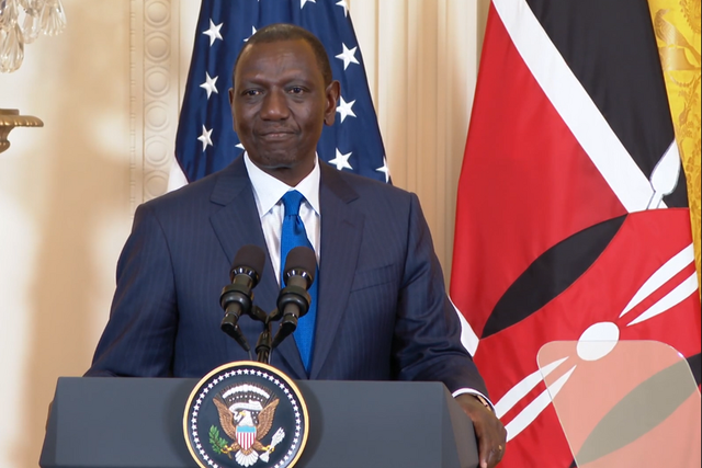 President William Ruto during a joint press briefing at the White House on May 23, 2024