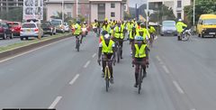 First Lady Rachel Ruto and her cycling squad headed to the UN Habitat for the 2nd United Nations UN-Habitat Assembly