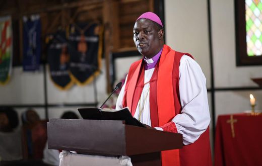 ACK Archbishop Jackson Ole Sapit during a church service
