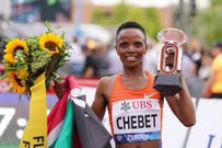 Beatrice Chebet celebrates after winning the final of the Diamond League in Zurich