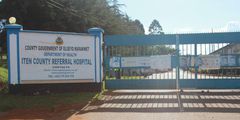 The entrance to Iten County Referral Hospital in Elgeyo-Marakwet County