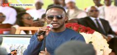 A screengrab image ofJoel Omondi Rabuku eulogizing his father, the late General Francis Ogolla