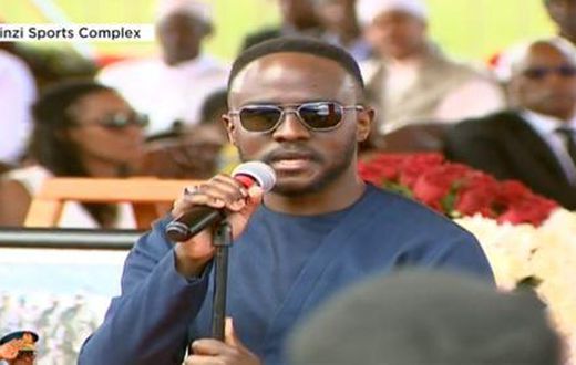 A screengrab image ofJoel Omondi Rabuku eulogizing his father, the late General Francis Ogolla