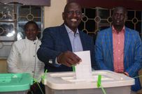 File image of Kenya Kwanza flagbearer in the 2022 presidential elections and current President, William Ruto casting his vote at Kosachei Primary School polling station in Sugoi.