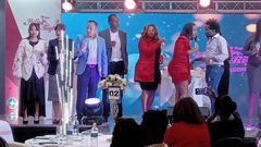 Rapper Diana Marua, Kevin Bahati and other celebrities when the rapper was unveiled alongside Dr Ofweneke and marriage counsellor Getrude Mungai to host Hello Mr Right, Season 3