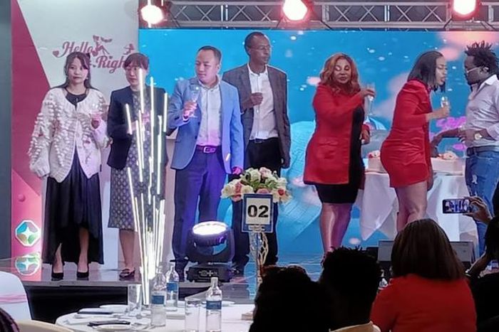 Rapper Diana Marua, Kevin Bahati and other celebrities when the rapper was unveiled alongside Dr Ofweneke and marriage counsellor Getrude Mungai to host Hello Mr Right, Season 3