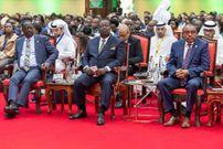 Prime CS Musalia Mudavadi and Raila Odinga at KICC for the Africa Climate Summit