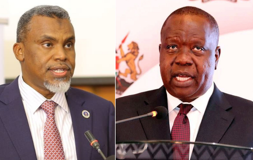 DPP Noordin Haji (left) and Dr Fred Matiang'i