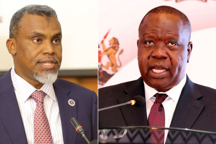 DPP Noordin Haji (left) and Dr Fred Matiang'i