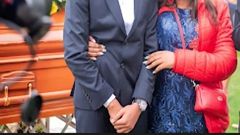 Zora actor Ryan Mwenda' Simba' and his mother during the burial of his grandfather in November 2023