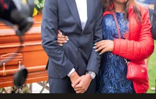 Zora actor Ryan Mwenda' Simba' and his mother during the burial of his grandfather in November 2023
