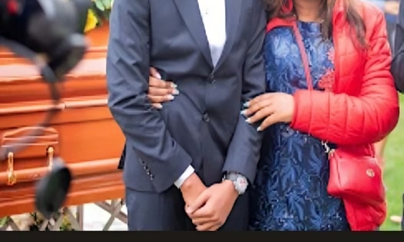 Zora actor Ryan Mwenda' Simba' and his mother during the burial of his grandfather in November 2023