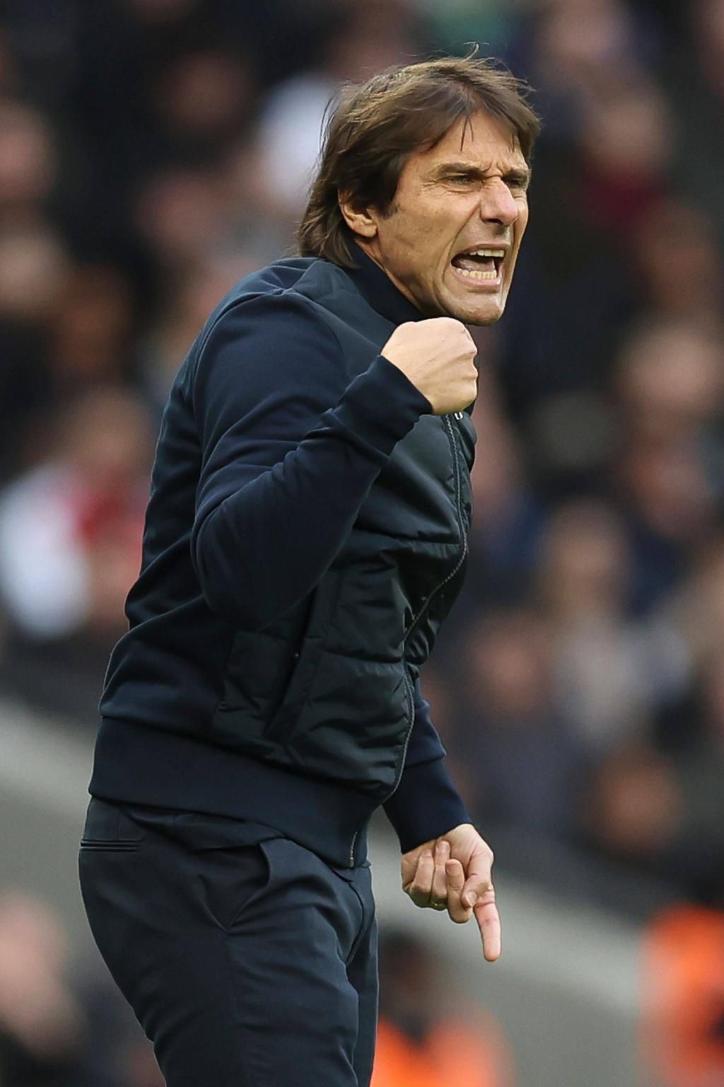 Antonio Conte of Tottenham Hotspur during the Premier League match between Tottenham Hotspur and Aston Villa at Tottenham Hotspur Stadium on January 1, 2023.