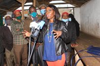 Wanja Michuki addressing tea farmers