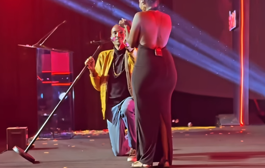 Actor Michael 'Smallz' Munyoki 'proposing' to Nikita Kering