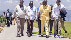 President William Ruto DP Rigathi Gachagua, David Ndii and other leaders during a retreat in Naivasha