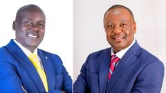 A collage photo of Willia Kisang and Chege Njuguna
