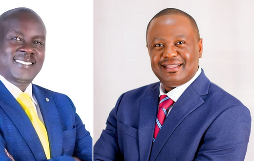 A collage photo of Willia Kisang and Chege Njuguna