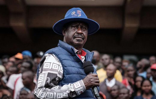 Raila Odinga at a past political rally