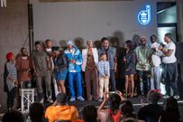 Celebrated cinematographer Tosh Gitonga (far left) with the Volume Series cast during the premiere of the series at EABL