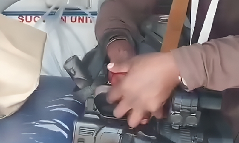 A screenshot image of AFP News Agency journalist Collins Olunga after he was shot and injured during June 25, 2024 protests against the Finance Bill