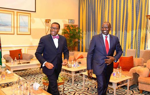 President William Ruto with African Development Bank President Akinwumi Adesina.