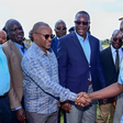 File image of senior government officials receiving President William Ruto during a past visit to Homa Bay
