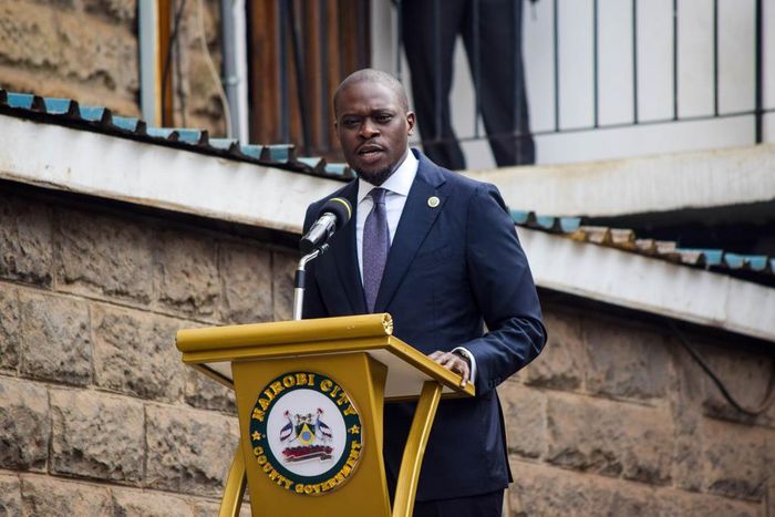Nairobi Governor Johnson Sakaja speaking at City Hall