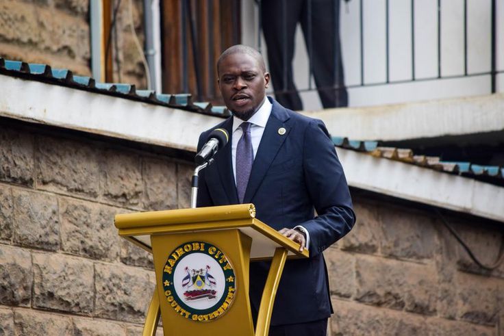 Nairobi Governor Johnson Sakaja speaking at City Hall