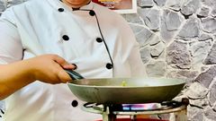 Kenyan chef Maliha Mohammed in the kitchen