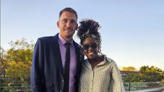 A screenshot image of Vanessa Kiuna with her hubby Robert Kovac